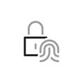 Simple Locks Related Vector Line Icons. Biometric protection. Vector illustration Royalty Free Stock Photo