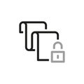 Simple Locks Related Vector Line Icons. Document protection. Vector illustration Royalty Free Stock Photo