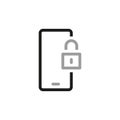 Simple Locks Related Vector Line Icons. Mobile messaging protection. Vector illustration Royalty Free Stock Photo