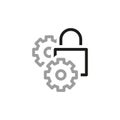 Simple Locks Related Vector Line Icons. Security Settings. Vector illustration Royalty Free Stock Photo