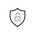 Simple Locks Related Vector Line Icons. Shield and security. Vector illustration Royalty Free Stock Photo