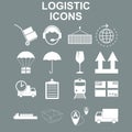 Simple logistics icons set. Royalty Free Stock Photo
