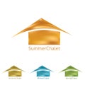 Simple logo with abstract chalet. Vector logotype
