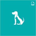 the simple logo concept dog and cat for petshop and animal icon