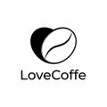 Love black coffe logo design Royalty Free Stock Photo