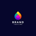 Simple logo design three water drops in one colorful droplet