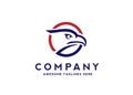 Simple logo of eagle head and circle Royalty Free Stock Photo