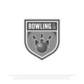 simple logo emblem of bowling ball and pins. emblem design for bowling club Royalty Free Stock Photo
