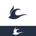 Simple logo template design silhouette of a martin martlet swallow flying hovering