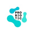 Simple logo template or icon of green probiotics bacteria