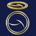 Simple Logo Two Circle Gold and 3D