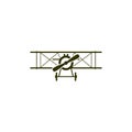 Simple logo of vintage propeller airplane