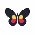 a simple  logoof a white tribal butterfly design on a black background Royalty Free Stock Photo