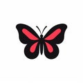 a simple  logoof a white tribal butterfly design on a black background Royalty Free Stock Photo