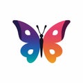 a simple  logoof a white tribal butterfly design on a black background Royalty Free Stock Photo