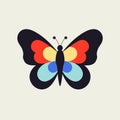 a simple  logoof a white tribal butterfly design on a black background Royalty Free Stock Photo