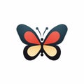 a simple  logoof a white tribal butterfly design on a black background Royalty Free Stock Photo