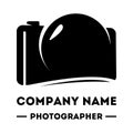 Simple logotype for a photographer. Abstract camera logo. Camera icon design silhouette in vector format.