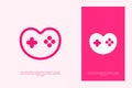 simple love game logo design template