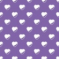 Simple Love Heart purple monochrome Seamless Pattern Background Wallpaper