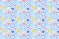 Simple love pattern vector with abstract colorful heart-shaped on a blue background. ValentineÃ¢â¬â¢s love pattern design for
