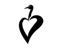 Simple Love Vector Stork logo design