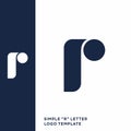 Simple lowercase R letter vector logo template Royalty Free Stock Photo
