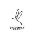 Simple luxury beautiful dragonfly line logo