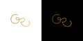 Simple and luxury handwritten letter GR initials logo design