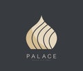 Simple Luxury Islamic Dome Palace Logo. Premium Vector Template Logotype Concept Icon in Arabic Style. Building Emblem.