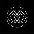 Simple M, MY, MA Line art initials company logo VECTOR Royalty Free Stock Photo
