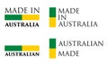 Simple Made in Australia / Australian label. Text with national