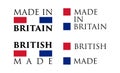 Simple Made in Britain / British label. Text with national color Royalty Free Stock Photo