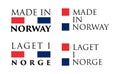 Simple Made in Norway / Laget i Norge norwegian label. Text wi