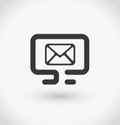 Simple mail icon monitor on white background. Simple mail icon monitor vector. EPS10.
