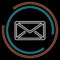 Simple Mail Thin Line Vector Icon