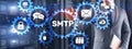 Simple Mail Transfer Protocol. Smtp server mail transfer protocol. TCP IP protocol sending and receiving e-mail