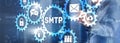 Simple Mail Transfer Protocol. Smtp server mail transfer protocol. TCP IP protocol sending and receiving e-mail