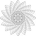 Simple Mandala Circle Coloring page for Adult, Children