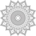 Simple Mandala Circle Coloring page for Adult, Children