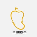 Simple Mango logo. fresh ice juice fruit