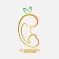 Simple Mango logo. fresh ice juice fruit