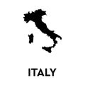 Simple map of Italy isolated on white background. Italian black sign logo vector illustration