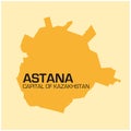 Simple map of Kazakhstans capital Astana map