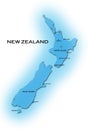 Simple map of new zealand with major cities