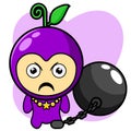 Simple mascot of grapes prison ball