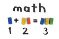 Simple math addition operation on whiteboard Royalty Free Stock Photo