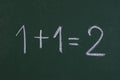 Simple mathematical operations of addition Royalty Free Stock Photo