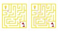 Simple maze abstract game with answer. Easy labyrinth for kids