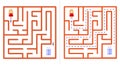 Simple maze abstract game with answer. Help girl find gift